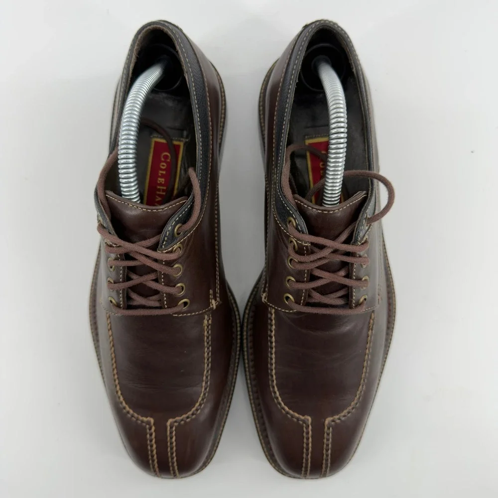 Cole Haan Country Mens Dark Brown Leather Split Toe Lug Sole Oxfords 8.5 M